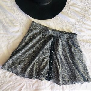 Black Mini Skirt with Clasp Detail in the middle - SIZE M/L